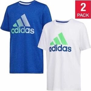 Adidas Youth Boys 2‎ Pack Performance Blue/White Athletic T-Shirts